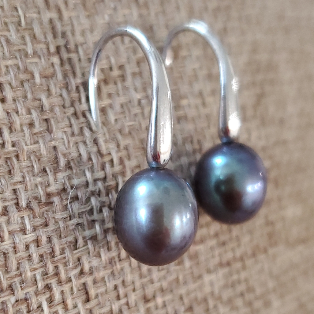 Honora Sterling Silver Earrings With Gray Pearls